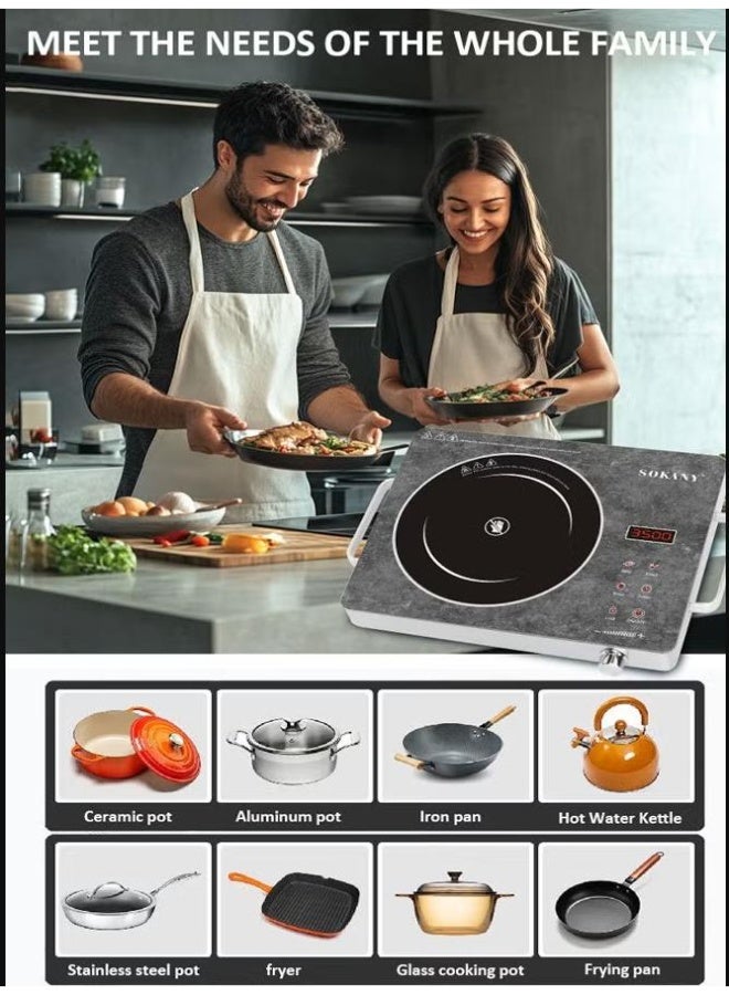 sokany Infrared Cooker, Single Electric Stove,Cooktop with Adjustable Temperature Control,Sensor Touch & Knob,3500W SK-07073 - Image 5